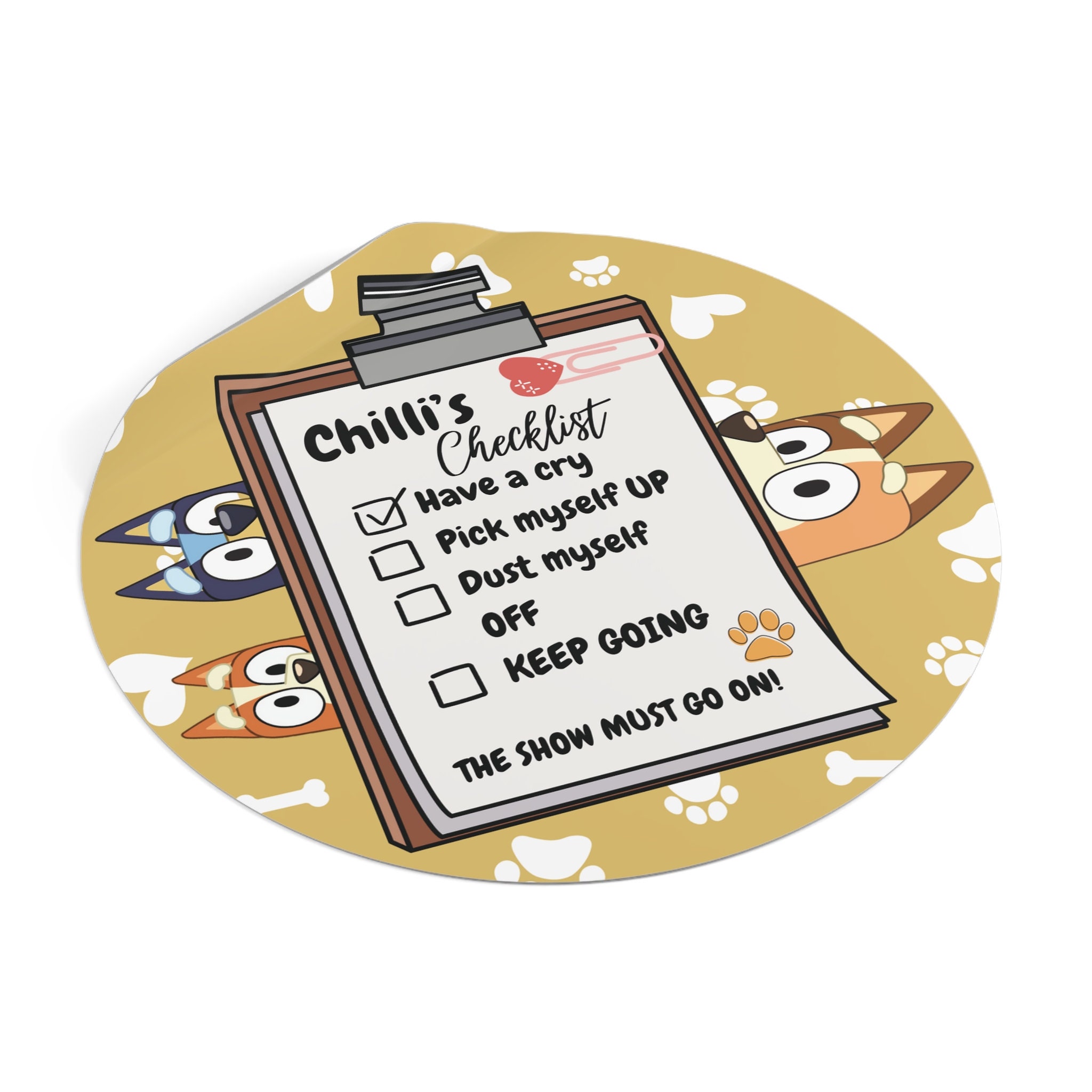 Chilli's Checklist Decal From Bluey Etsy
