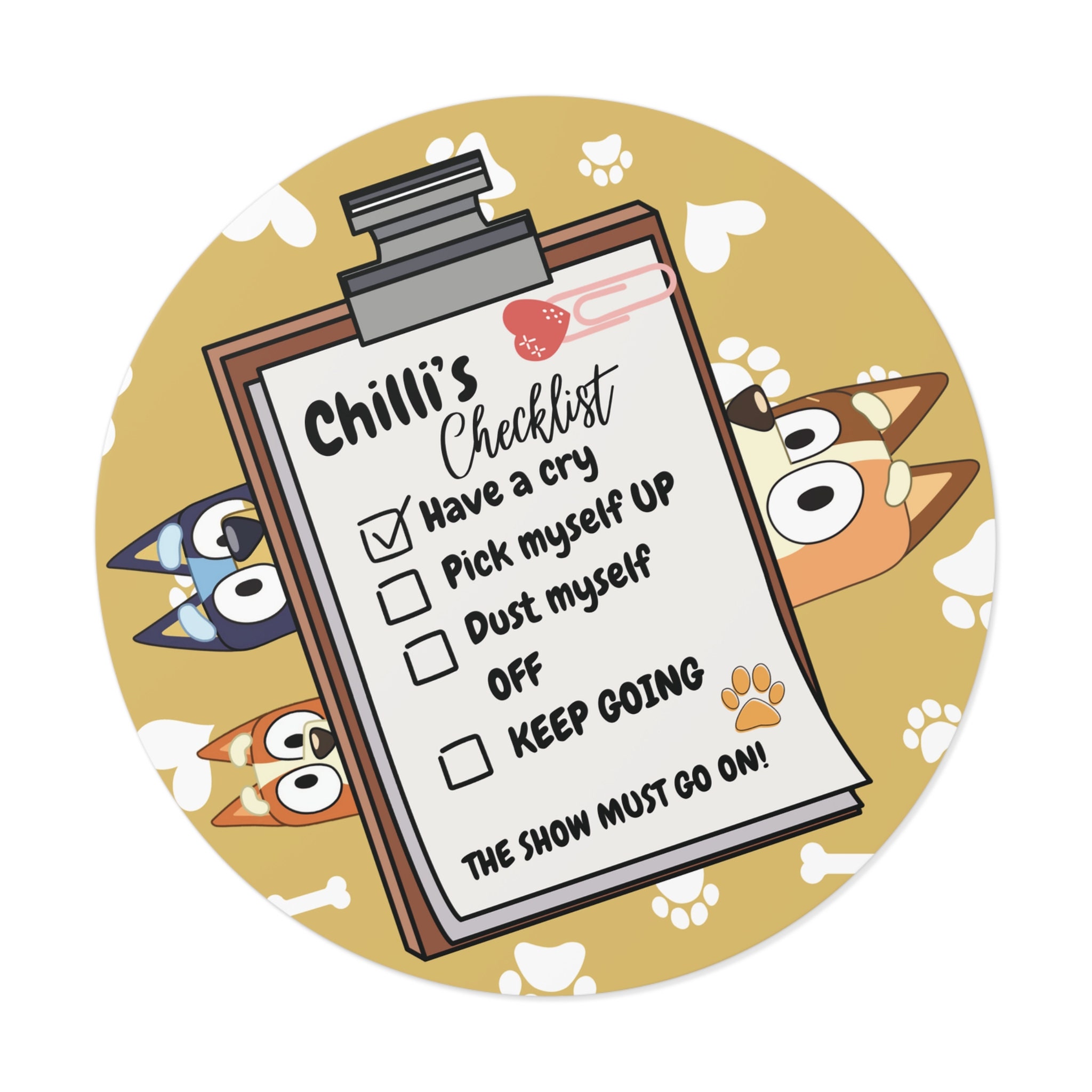 Chilli's Checklist Decal From Bluey Etsy