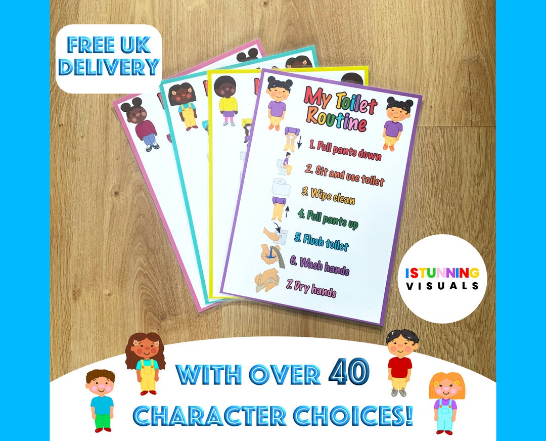 Personalised Toilet Routine Chart ADHD Autism SEN PECS - Etsy