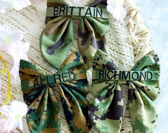 Military Nametape Midi Sailor Bow – Custom Bow, Embroidered Bow, Military Homecoming, Military Wife, Military Girlfriend, Deployment Gift