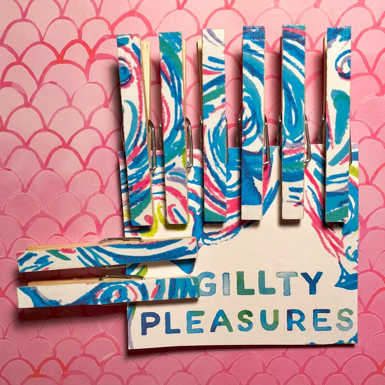 Set Of 8 Lilly Pulitzer Inspired Clothes Pins Office Desk Lilly Pulitzer Inspired Clothes Pins