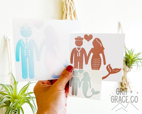 US Navy Sailor Mermaid Vinyl Decal –  Milso | Navy Girlfriend | Navy Wife | US Navy | Military | Laptop Decal | Car Decal | Tumbler Decal