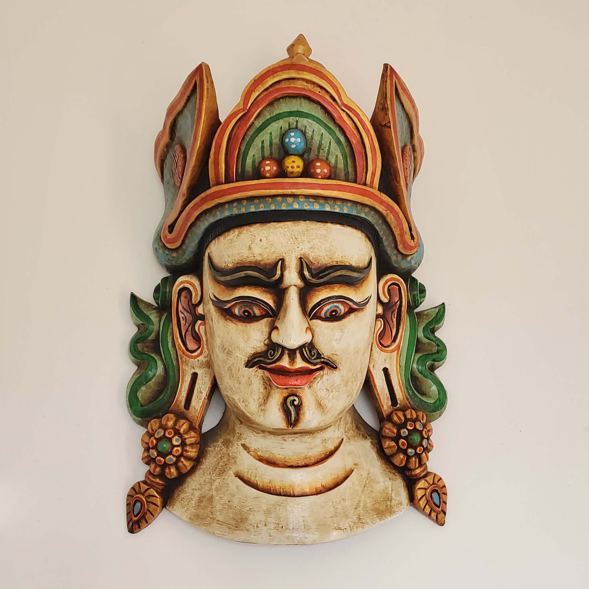 ネパールの木製仏像/グルマスク壁掛け 19インチ - ネパール - Etsy 日本