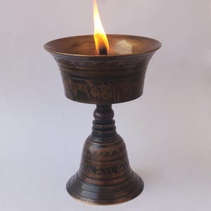 Tibetan Buddhist Prayer Offering Butter Lamp 4.8&quot; - Nepal