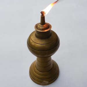 Antique Nepalese Newari Traditional Oil Lamp 6.5" - Nepal