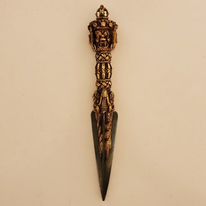 Tibetisch-buddhistischer 3 Metalle 3 Gesichter Mahakal Phurba 7 "- Nepal