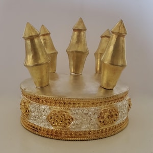 Tibetan Buddhist 8 Auspicious Sings Carved Torma Mandala 5&quot; - Nepal