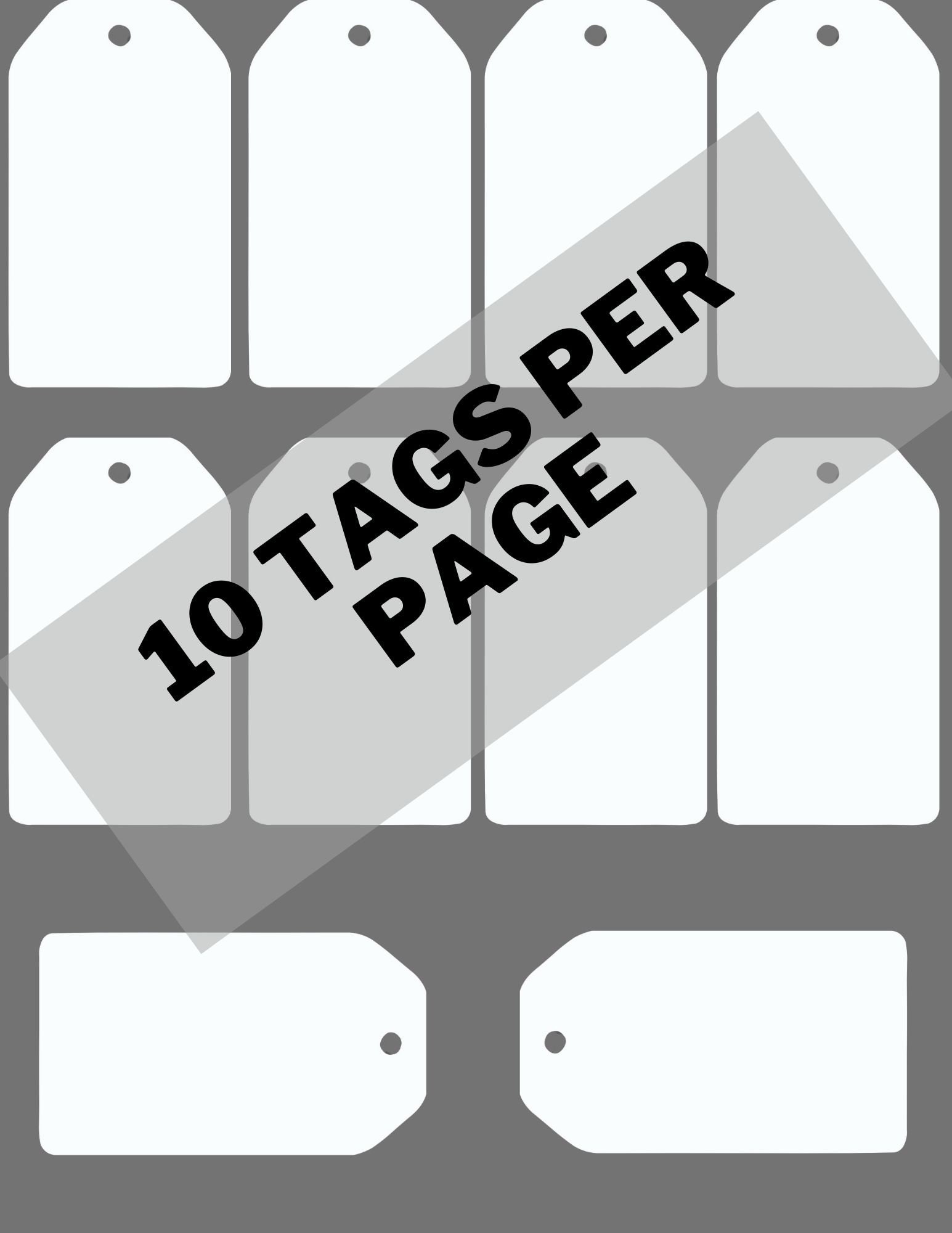 Tags Template System Printable Tag Template/diy Instant Download/personalized/your Words ...
