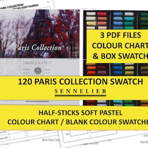 Sennelier 120 Soft Pastels Paris Colour Swatch Chart - DIY Printable