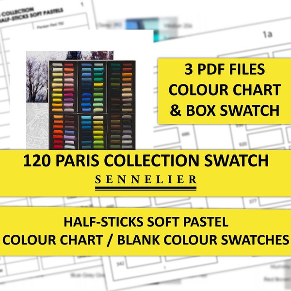 Sennelier 120 Soft Pastels Paris Colour Swatch Chart - DIY Printable