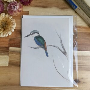 Carte vintage oiseau martin-pêcheur