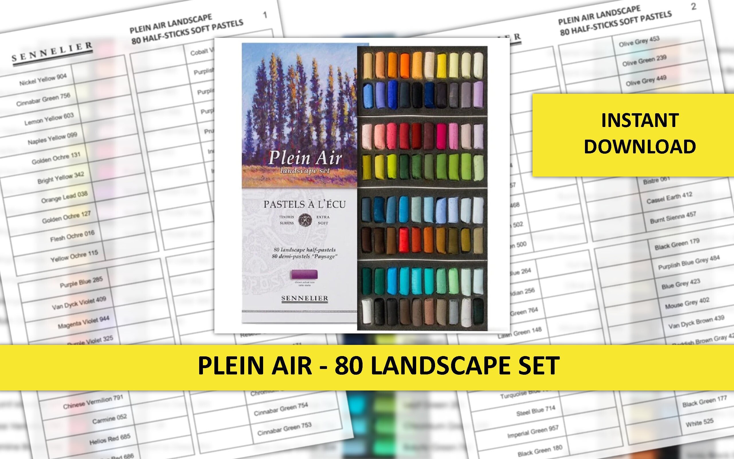 Sennelier Pastels Soft Half ST PKG, 80 pcs (Pack of 1