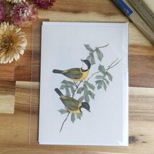 Cartão Pássaro Amarelo Vintage John Gould