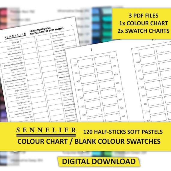 Sennelier Artists Oil Pastels Singles Colour Chart