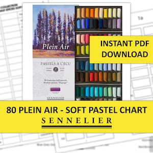 Sennelier Colour Swatch Chart Soft Pastels 80 Plein Air Landscape  - DIY Printable