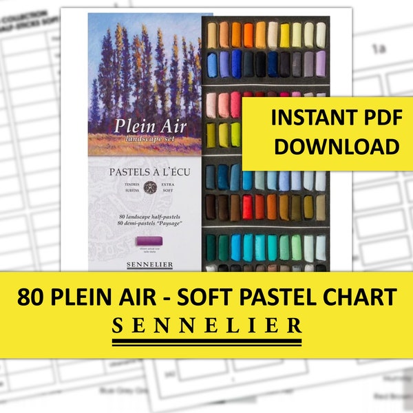 Sennelier Colour Swatch Chart Soft Pastels 80 Plein Air Landscape  - DIY Printable