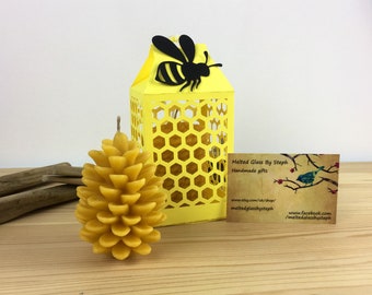 Pure beeswax candles-pinecone candles-eco candles-christmas candles-autumn candles-pinecone-Christmas table-table centrepiece