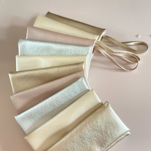 Clutch rosé, feesttasje, handtas bruid, metallic look, cadeau-idee bruidsmeisje, cadeau beste vriendin, tas metallic afbeelding 1