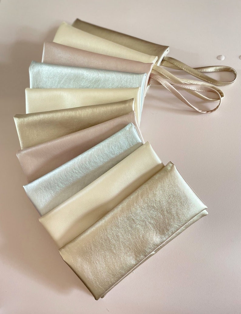 Clutch rosé, feesttasje, handtas bruid, metallic look, cadeau-idee bruidsmeisje, cadeau beste vriendin, tas metallic afbeelding 1