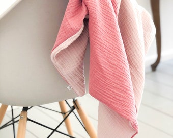 Triangular scarf pink, cherry blossom // raspberry, maxi scarf, triangular scarf XXL, muslin scarf women