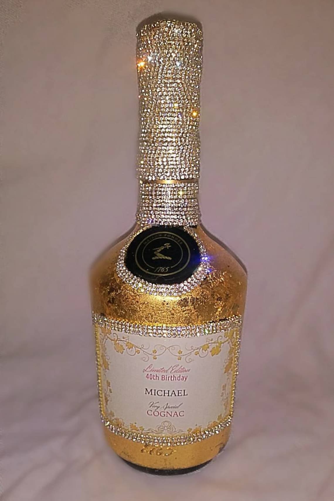 Personalized Bottle Covered in 24K Gold Etsy