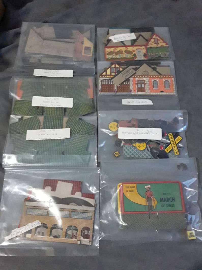 Built Rite Model Rr Displays Rare 1940's Built Rite Ho Scale Cardboard City Diorama Buildings ...