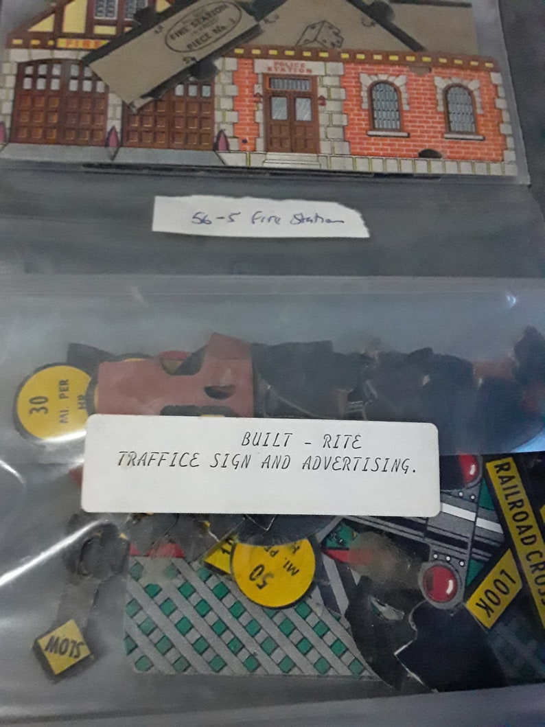Rare 1940's Built Rite Ho Scale Cardboard City Diorama Buildings ...