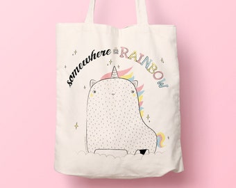 Tote Bag in organic cotton cat-Horn