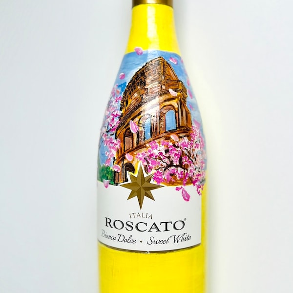 Custom Painted Wine/ Champagne Bottle / Painted Champagne Bottles /Personalized Wine Bottle / Hand Painted Bottles