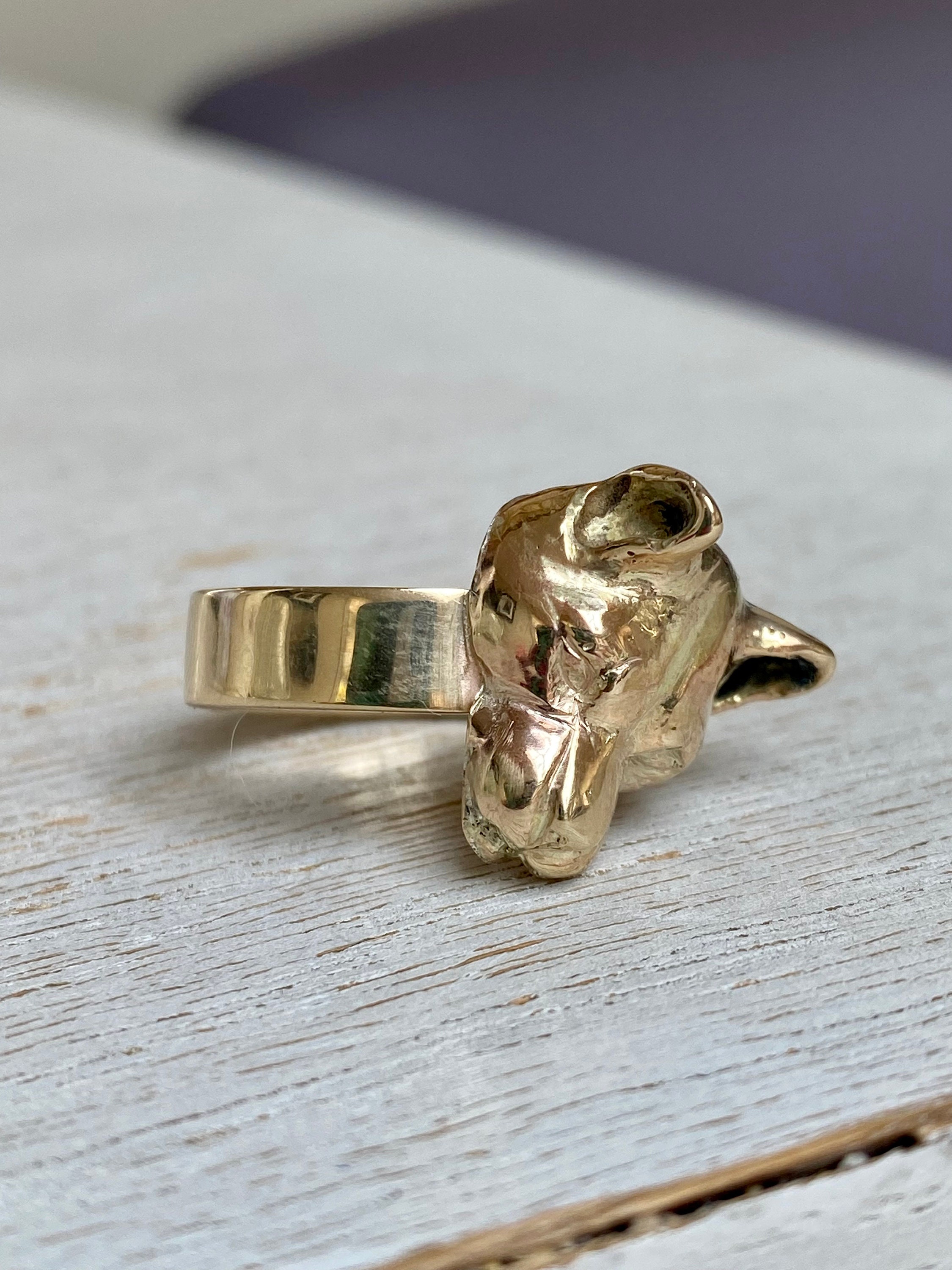 9金K9◇英国アンティーク◇イギリス◇ゴールドチャーム◇うさぎ  