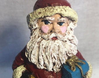 Handpainted Small Mail Santa with Gift