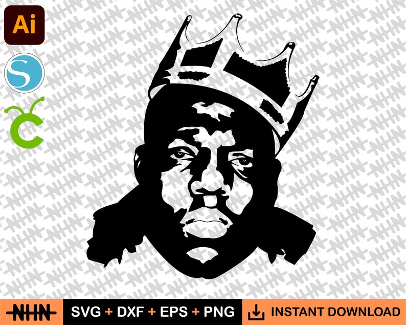 Download Notorious Big Biggie Svg Digital Design Stencil Heat Transfer For Cricut Cut Files Vector Silhouet Png Craft Supplies Tools Printing Printmaking Kromasol Com