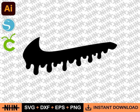 Dripping Drip Swoosh Svg Png Digital Design Customizing Etsy