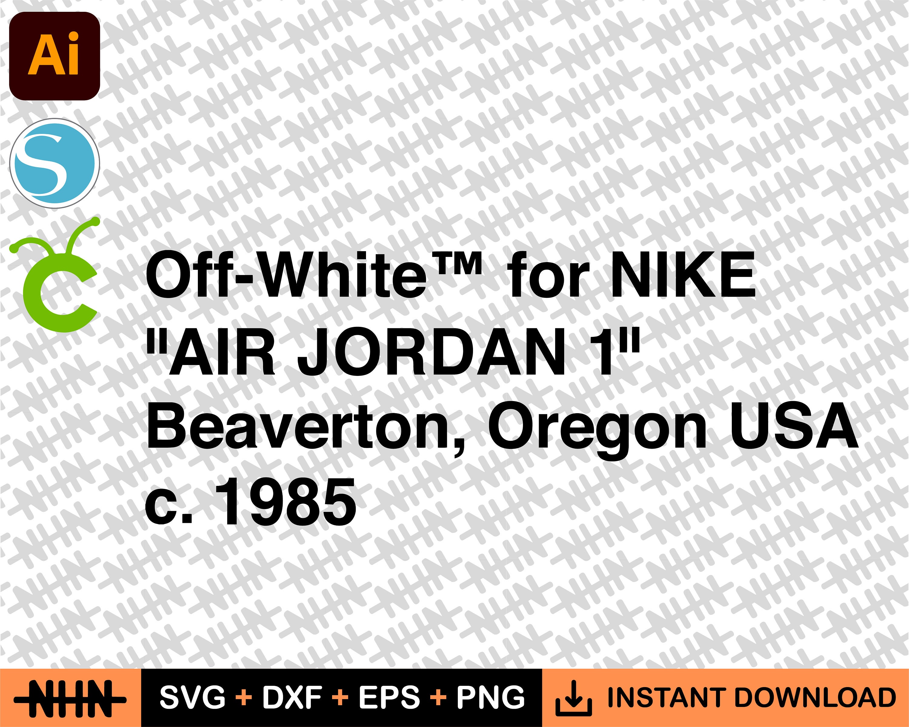 Air Jordan 1 Nike Off White Svg Digital Design Custom Etsy