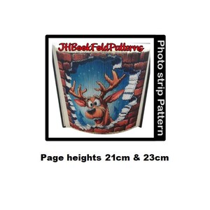 Reindeer Breakout Photo strip Book art pattern (2037PS)
