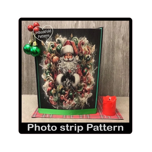 Swirly Santa Photo strip Book art pattern (2047PS)