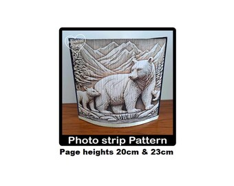 子連れクマの写真ストリップブックアートパターン（2261PS） - Etsy 日本