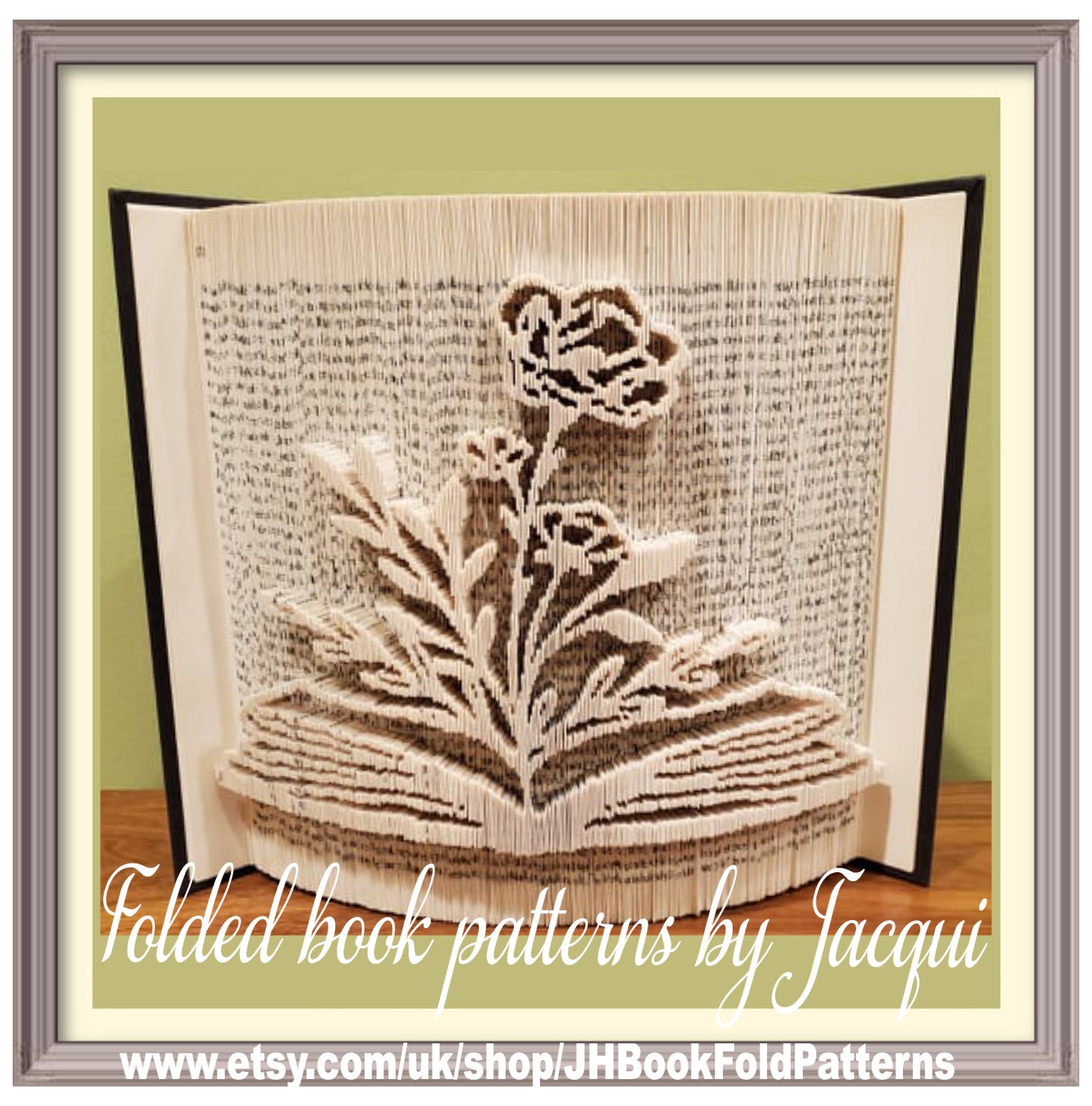 Floral Book Book Fold Pattern (5608) - Etsy