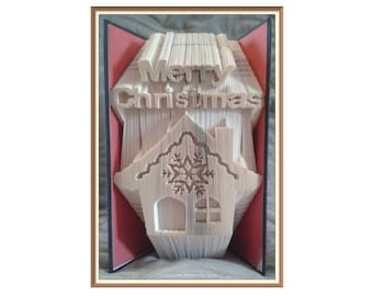 Merry Christmas Cut and fold Book art Pattern (480)