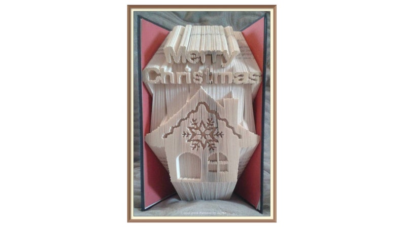 Merry Christmas Cut and fold Book art Pattern 480 image 1