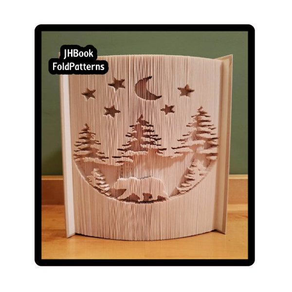 Forest Bear Cut and fold Book art pattern (5517)