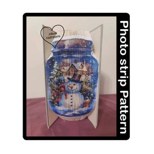 Snowman Jar Photo strip Pattern (1593PS)