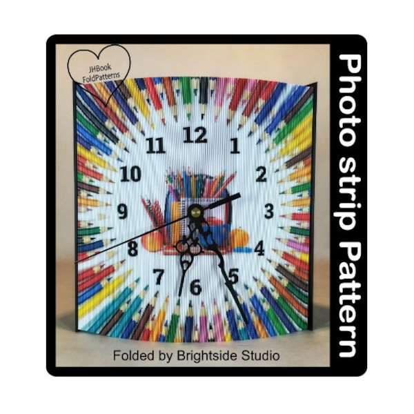 Classroom clock Photo strip Book art pattern (1682PS)