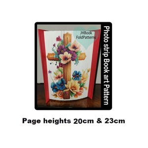 Floral Cross Photo strip Book art pattern (1219PS)
