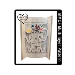 Elephant Multi Layer Cut and fold Book art pattern (6306)