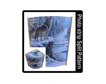 Winter wolves Split Photo strip pattern (3323PS)