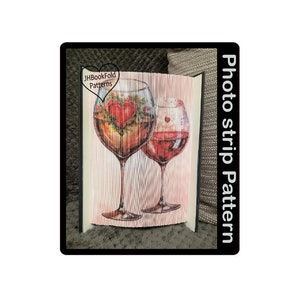 Wine glasses Photo strip Book art pattern (1349PS)