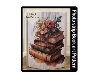 1271 Floral Book Stack Photo strip Pattern (1271PS)