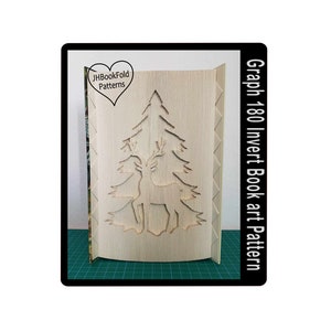 Christmas tree with deer Graph Cut and fold pattern (6680G)