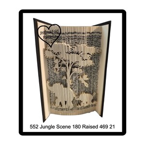 Jungle Scene Cut and fold Book art Pattern (552)